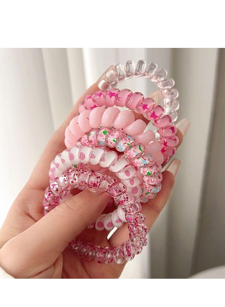 18 قطعة (عبوة من 3) ربطات شعر حلزونية لا أثر لها، شريط شعر مرن مع قبضة قوية، ربطات شعر ملفوفة ملونة، ربطات شعر مرنة لا أثر لها، ربطات شعر سلك الهاتف، للنساء والفتيات - Image 3