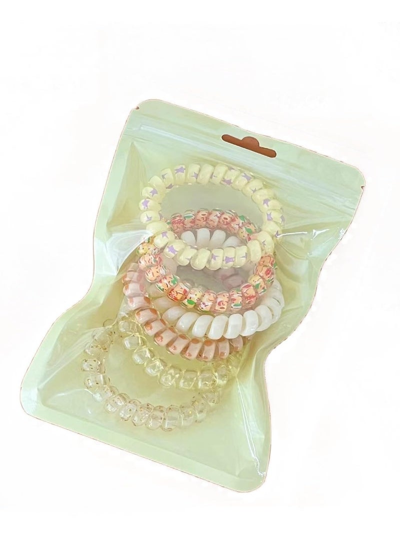 18 قطعة (عبوة من 3) ربطات شعر حلزونية لا أثر لها، شريط شعر مرن مع قبضة قوية، ربطات شعر ملفوفة ملونة، ربطات شعر مرنة لا أثر لها، ربطات شعر سلك الهاتف، للنساء والفتيات - Image 5