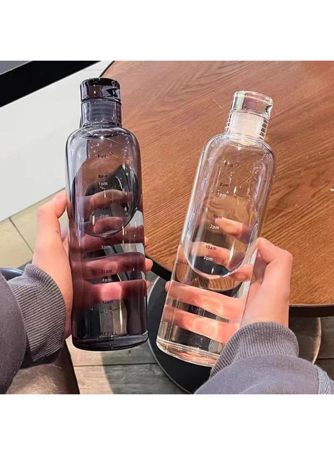 Leak Proof Acrylic Water Bottle with Time Marker, Multi Color - Image 3