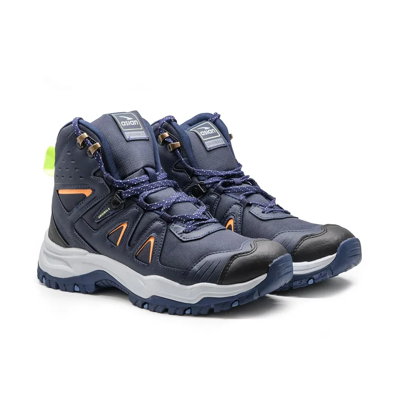 Asian Navy Orange Trekking Shoes for Men and Boys