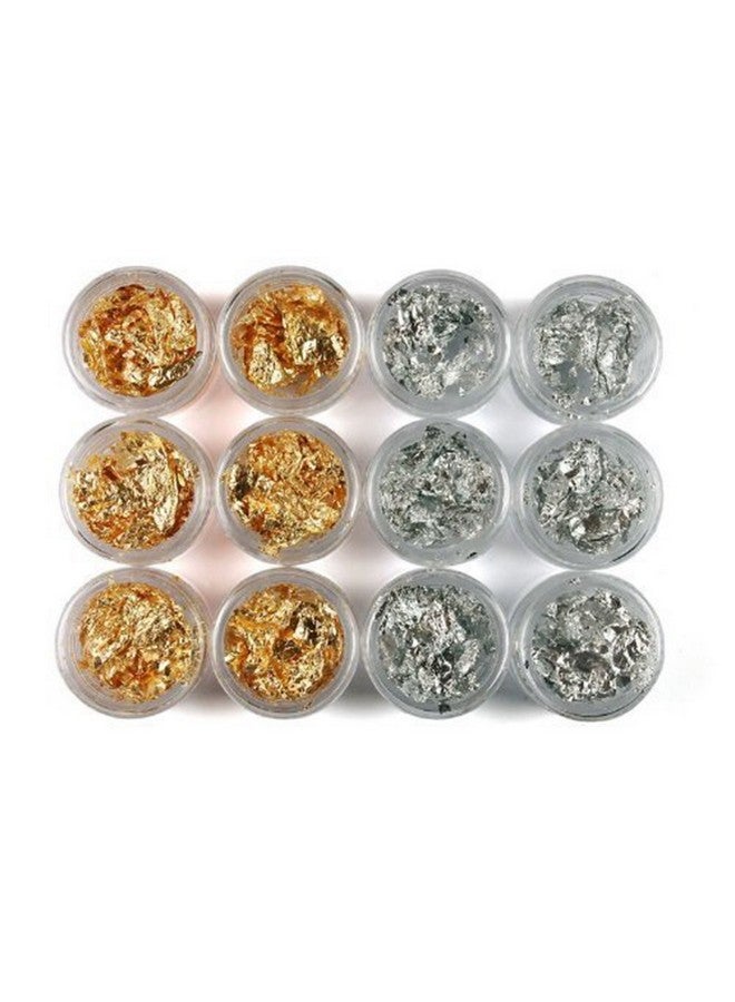 مينجين مسمار الفن الترتر الذهب والفضة Paillette فليك رقاقة احباط الاكريليك الأشعة فوق البنفسجية هلام ديكور مائي - Image 1