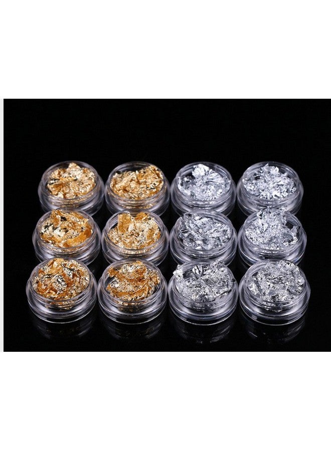 مينجين مسمار الفن الترتر الذهب والفضة Paillette فليك رقاقة احباط الاكريليك الأشعة فوق البنفسجية هلام ديكور مائي - Image 2