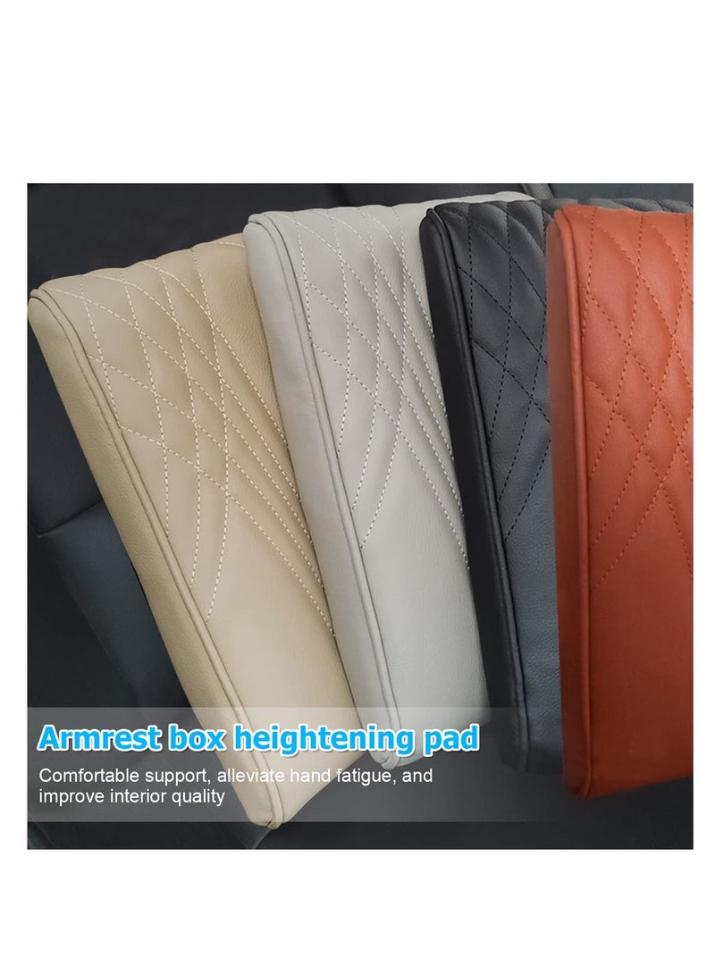 SYOSI Car Armrest Box Height Increase Support Pad, Memory Foam Microfiber Leather Elbow Comfort Booster Pad, Center Console Waterproof Cushion Pillow, Soft Auto Arm Rest Protector Cover (Black) - Image 2