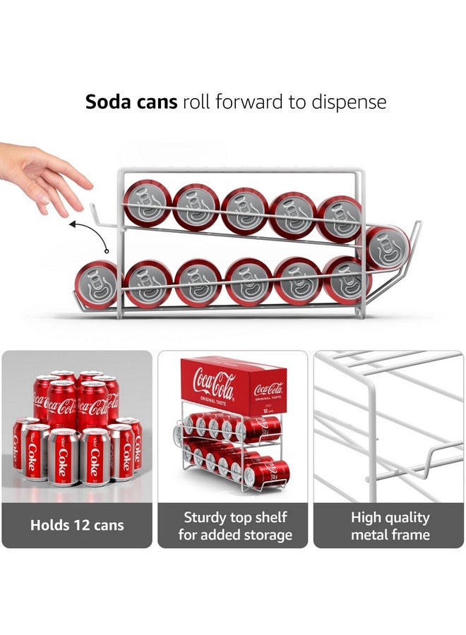 Sorbus Sorbus Soda Can Rack Beverage Dispenser - Dispenses 12 Standard Size 12oz Soda Cans (White)  - Image 4