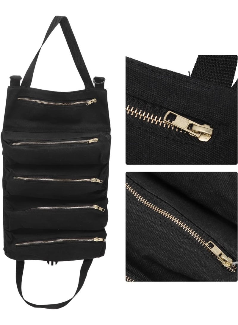 AIWANTO Garden Tool Bag & Roll-Up Tool Pouch – Foldable Tool Organizer for Car Back Seat, Garage & Garden | Storage Bag for Pliers, Wrenches & Hand Tools - Image 2