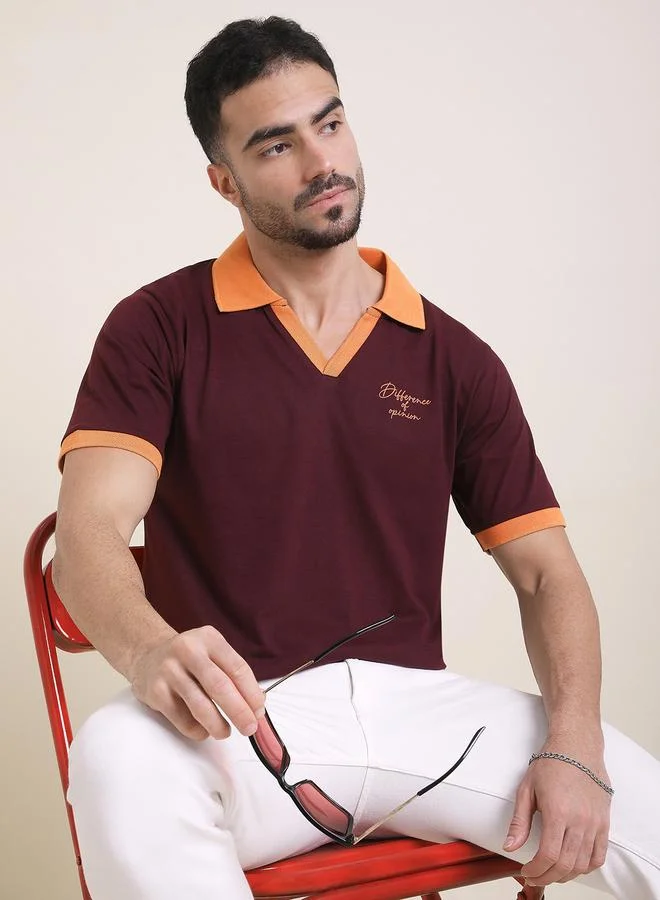 Difference of Opinion Men Relaxed Fit Printed Polo