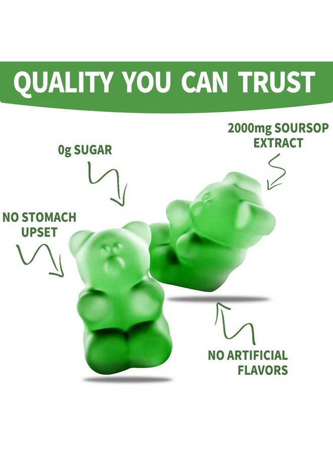 OALSE Soursop Graviola Gummies, Sour SOP Leaves & Fruit Extract Plus Vitamin C and Zinc, Soursop Bitters for Immune Support, (60 Count) - Sugar Free, Vegan, Gluten Free