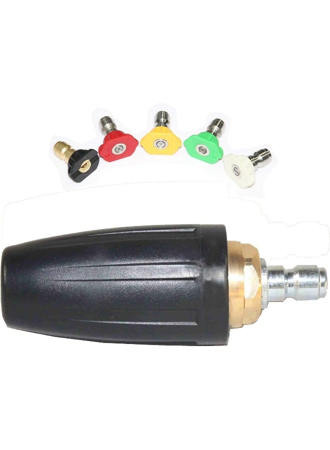 XZT 4.0 Pressure Washer Rotating Turbo Nozzle 3000 Psi 4 Gpm With Spray Nozzle Tips Kit  - Image 1