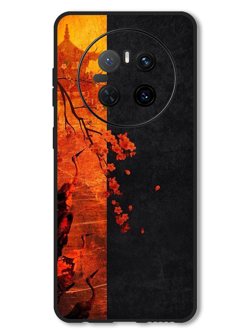 Theodor Case Compatible with Huawei Mate 70 Protection Shockproof Bumper Cover Flower Abstract 4 - Image 1