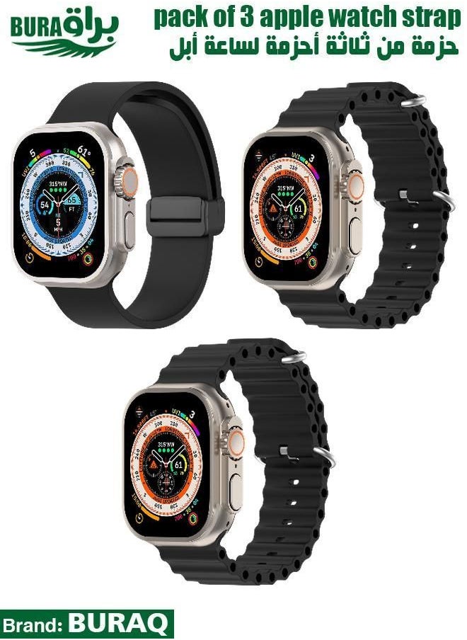BURAQ - Apple Watch Band Strap For Apple Watch Ultra 2/Ultra 49mm, Series 10 46mm, 9/8/7 45mm, SE2/SE/6/5/4 44mm, 3/2/1 42mm - Image 1