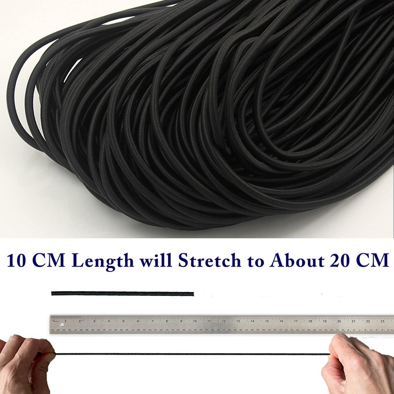 Hemylu Elastic Cord 1/8 Inch (3Mm) X 33Ft White Elastic String Bungee Shock Cord With Nylon Sleeve And Heavy Strength For Crafting Diy Sewing - Image 5