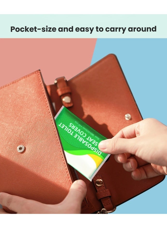 50pcs حزمة غطاء مقعد المرحاض المتاح، غطاء مقعد المرحاض الورقية القابلة للشطف، السفر في الهواء الطلق المرحاض العامة المرحاض - Image 5