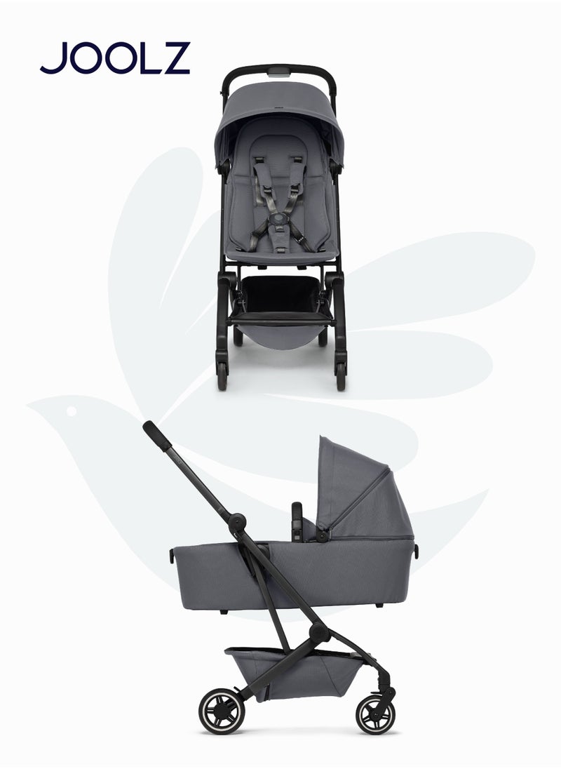 JOOLZ - AER+ Lightweight Compact Travel Stroller – One-Hand Quick Fold, XXL Sun Hood, Adjustable Recline, Ultra Durable, Comfortable & Travel-Friendly – Supports Up to 50 lbs – Stone Grey - Image 1