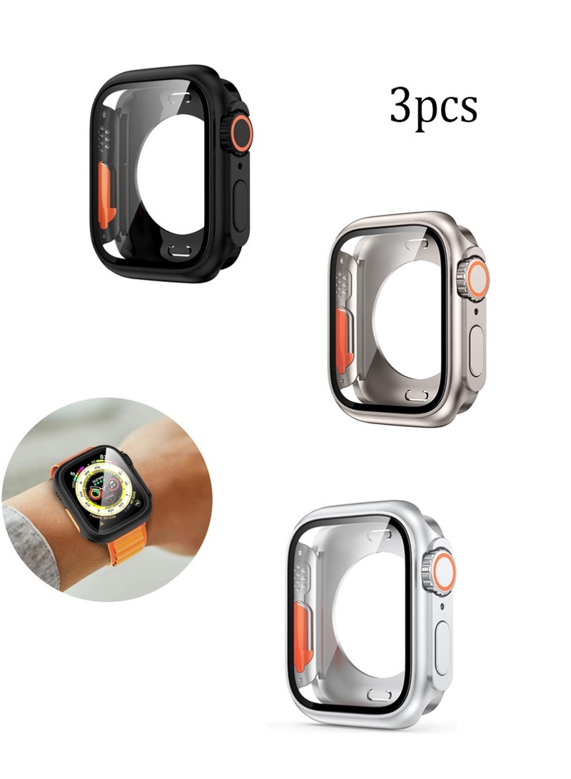 X-level 3PCS Compatible with Apple Watch Series 10/11 46mm Hard Case with Tempered Glass Screen Protector, [Looks Like iWatch Ultra] Unique Design Hard PC Waterproof Case Cover, Bumper Full Coverage Accessories for iWatch 10 11 46mm - Image 1