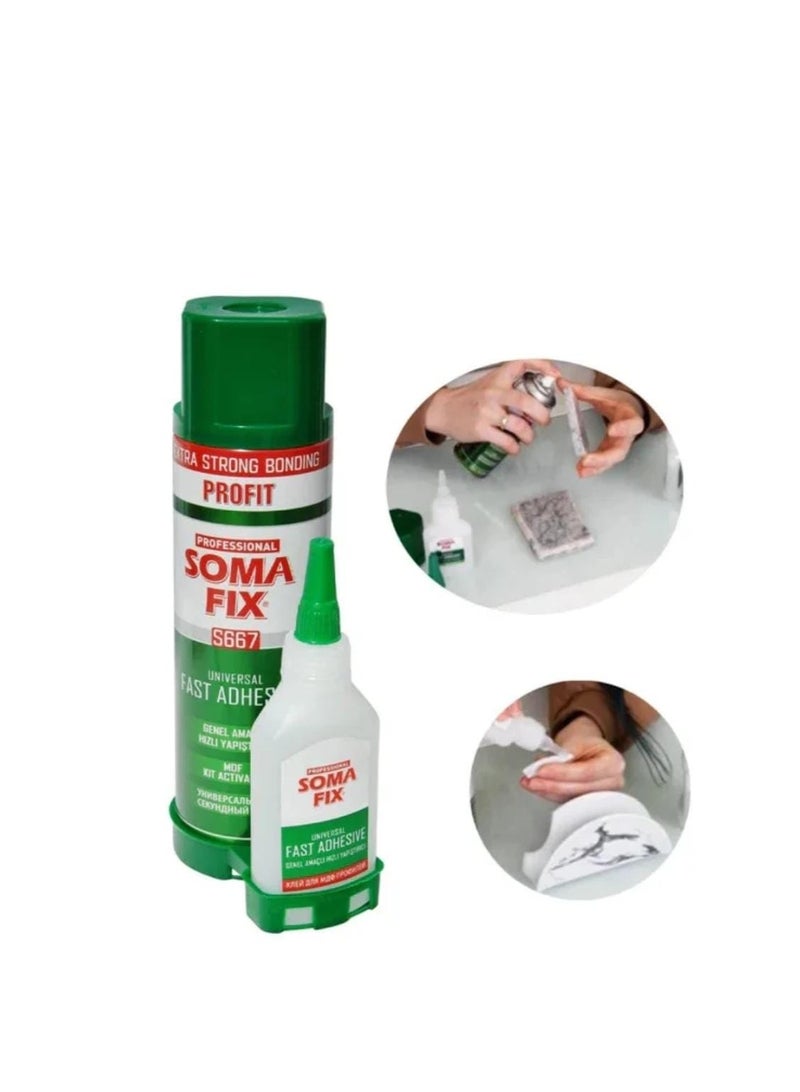 SomaFix Universal Fast Adhesive with Activator – Professional Super Glue Kit for Wood, Plastic, Metal & More - Image 2