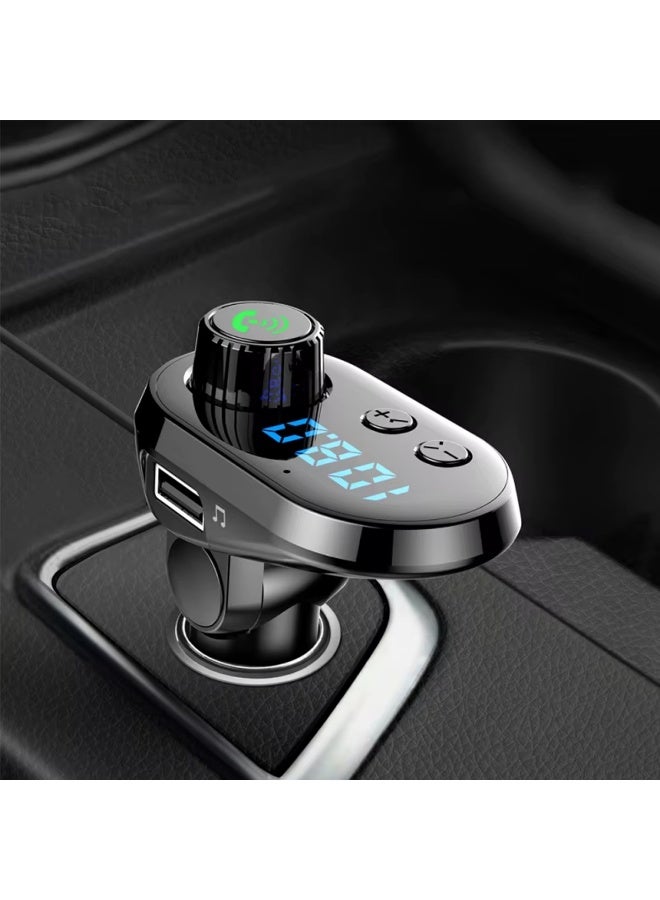 Car Q15 MP3 Player Bluetooth 5.0 Car FM Transmitter with LED Display, One-Button Control, Dual USB 3.1A Fast Car Charger Adapter Kit, TF/USB Music Support, Hands-Free Calling, 3-in-1 Cable for iPhone/Android/Type-C - Image 1