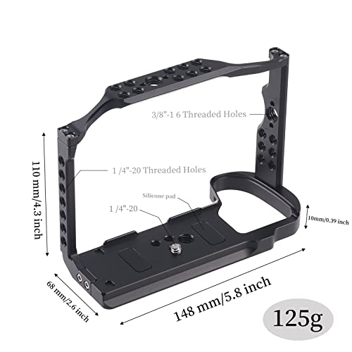 FocusFoto Camera Cage Video Filmmaking Stabilizer Rig Aluminium Alloy Extension Frame with Cold Shoe and 1/4" 3/8" Screw Mouting for Fujifilm X-H2/X-H2S Camera - Image 4