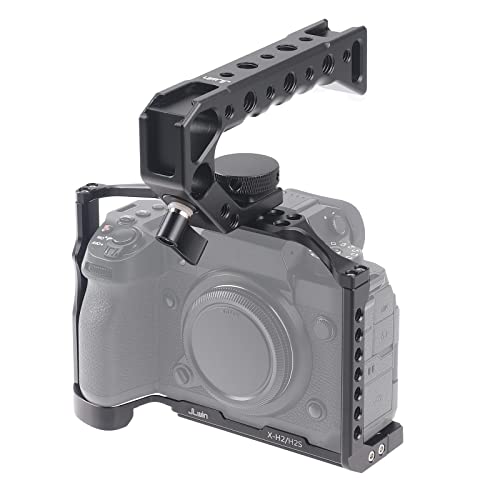 FocusFoto Camera Cage Video Filmmaking Stabilizer Rig Aluminium Alloy Extension Frame with Cold Shoe and 1/4" 3/8" Screw Mouting for Fujifilm X-H2/X-H2S Camera - Image 5