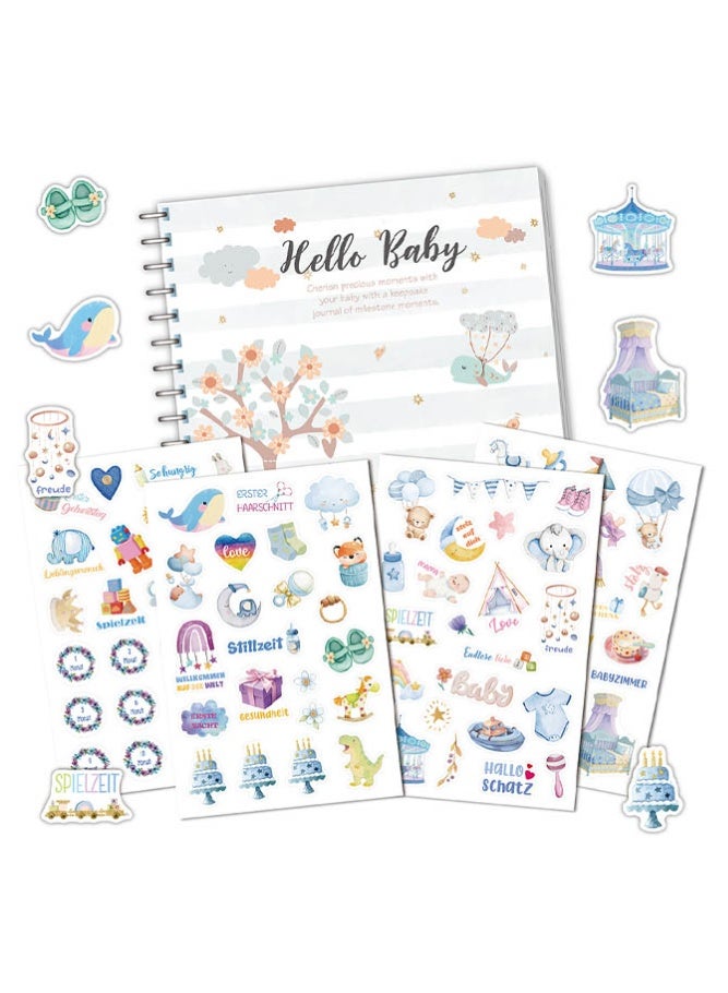 INSENSE Baby Milestone Journal Sticker Set – DIY Decorations for Baby's Growth Milestone Memory Book, Cherish Precious Moments - Image 1