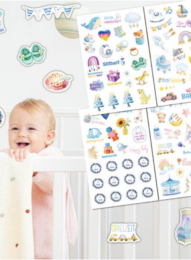 INSENSE Baby Milestone Journal Sticker Set – DIY Decorations for Baby's Growth Milestone Memory Book, Cherish Precious Moments - Image 3