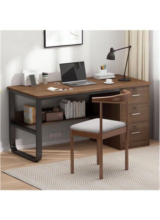 Computer Desk with 3 Drawers 140x50cm Home Office Desks and Industrial PC Desk with Storage Rustic Study Writing Table Workstation for Small Spaces - pzsku/Z3CDA4B08E3AA204A14AEZ/45/_/1735807558/a0234d3d-09b1-4f3b-b50d-04c2d088d1b8