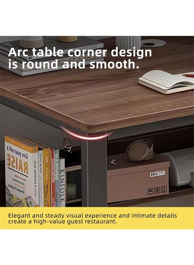 Computer Desk with 3 Drawers 140x50cm Home Office Desks and Industrial PC Desk with Storage Rustic Study Writing Table Workstation for Small Spaces