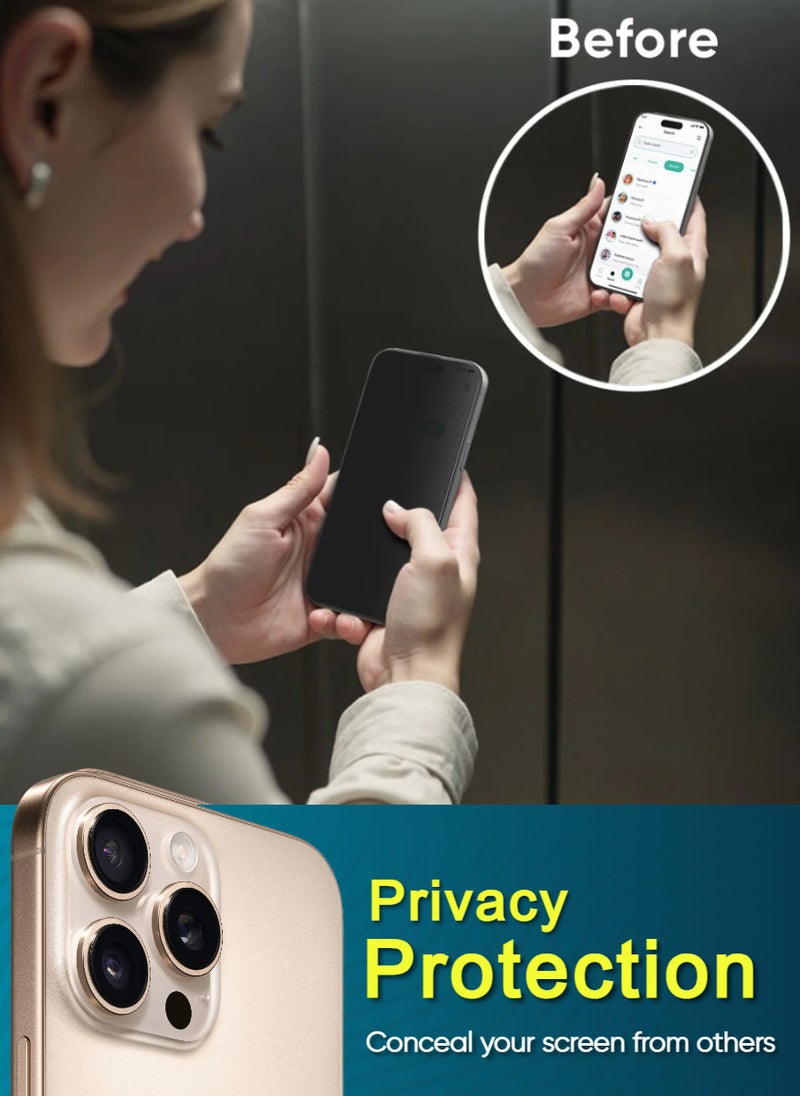 ESD Tempered Dustproof Privacy Glass Screen Protector Compatible For iPhone 16 Pro - Image 4