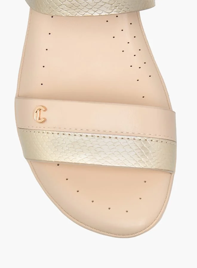 Le Confort Women Textured Strap Sandals with Buckle Closure