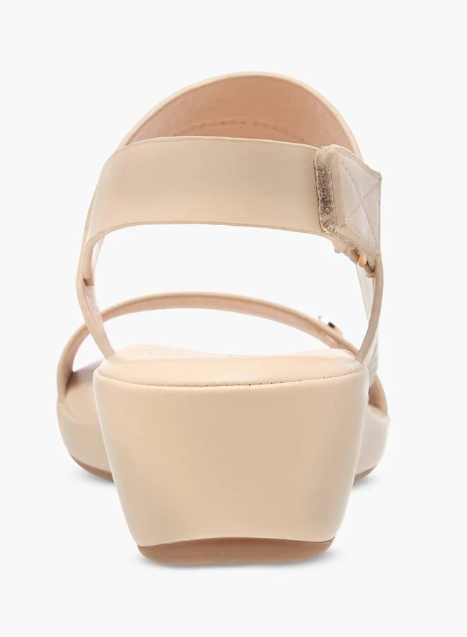 Le Confort Women Textured Strap Sandals with Buckle Closure