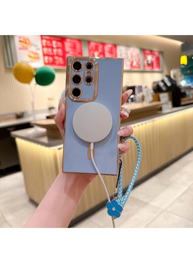 S-TOP Case For Samsung Galaxy S22 Ultra 5G Pupil Side Heart MagSafe Electroplating Phone Case with Lanyard - Image 5