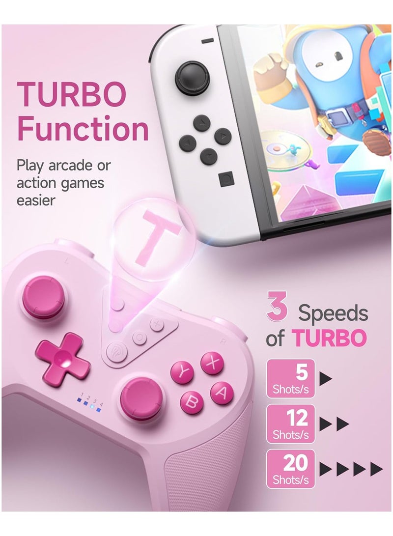 EasySMX جهاز تحكم كلاسيكي EasySMX T37 لجهاز سويتش، جهاز تحكم ألعاب بلوتوث لجهاز سويتش/سويتش لايت/سويتش OLED مع جيروسكوب 6 محاور، اهتزاز مزدوج قابل للتعديل، توربو مزدوج، زر واحد للاستيقاظ، جهاز تحكم معزز ببطارية 400 مللي أمبير، خفيف الوزن، تصميم مريح ومضاد للانزلاق - Image 3