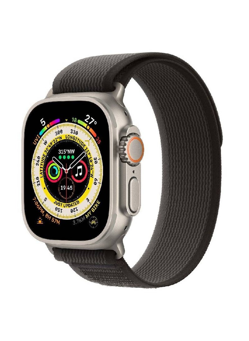 GENNEXT - Stainless Steel Metal Strap Milanese Loop Alloy Replacement For Apple Watch Ultra / Watch Ultra 2 49mm Black/Gray - Image 1