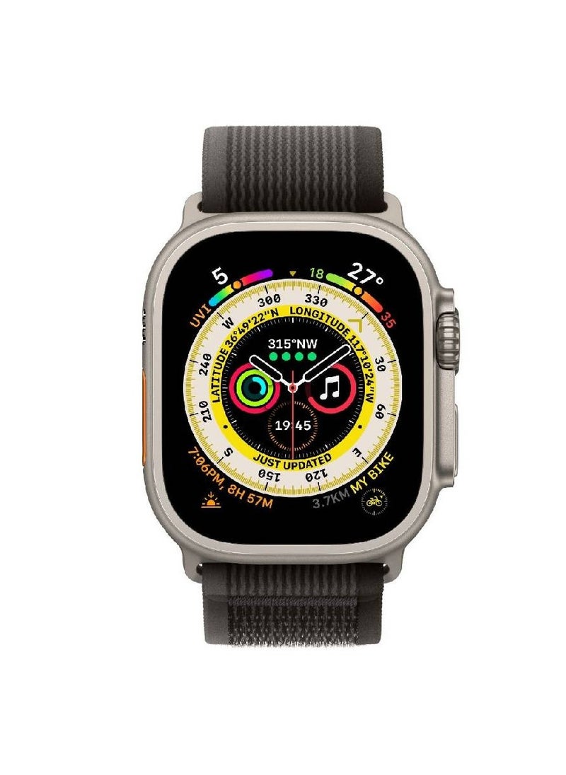 GENNEXT - Stainless Steel Metal Strap Milanese Loop Alloy Replacement For Apple Watch Ultra / Watch Ultra 2 49mm Black/Gray - Image 1