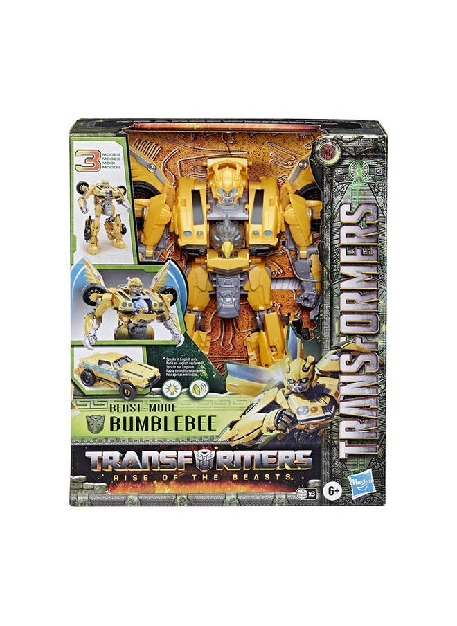 TRANSFORMERS - Rise of the Beasts Movie, Beast-Mode Bumblebee Converting Toy With Lights and Sounds, Ages 6 and up, 10-inch - Image 1