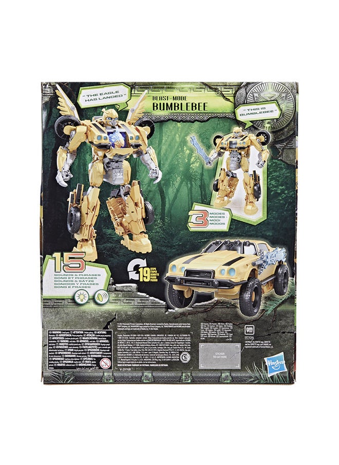 TRANSFORMERS - Rise of the Beasts Movie, Beast-Mode Bumblebee Converting Toy With Lights and Sounds, Ages 6 and up, 10-inch - Image 1