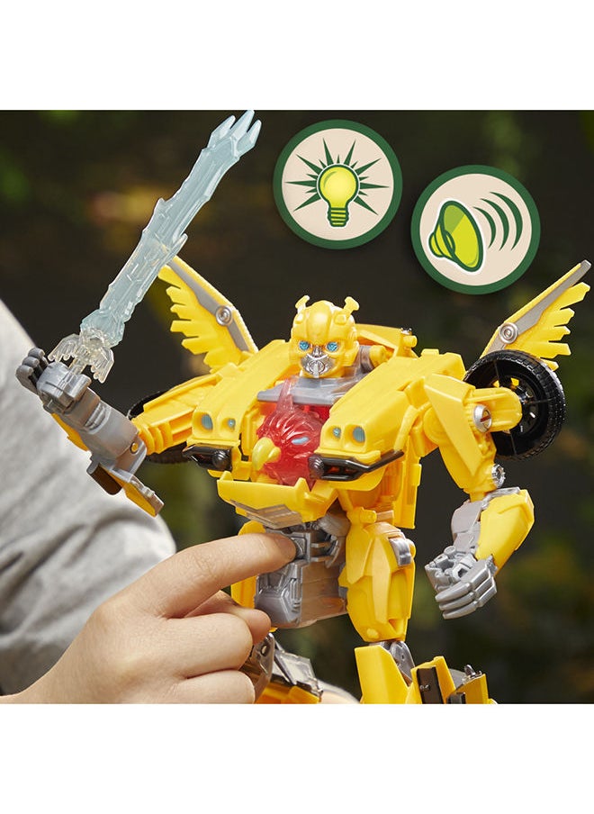 TRANSFORMERS - Rise of the Beasts Movie, Beast-Mode Bumblebee Converting Toy With Lights and Sounds, Ages 6 and up, 10-inch - Image 1