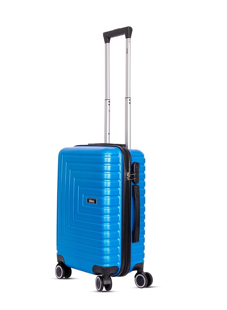 MNUK Pilgrimage Carry-on Luggage | Hardside Soft Handle Trolley with Universal Lock |Double 360° 4 Wheeler| Cabin-20 Inch, Blue - Image 2