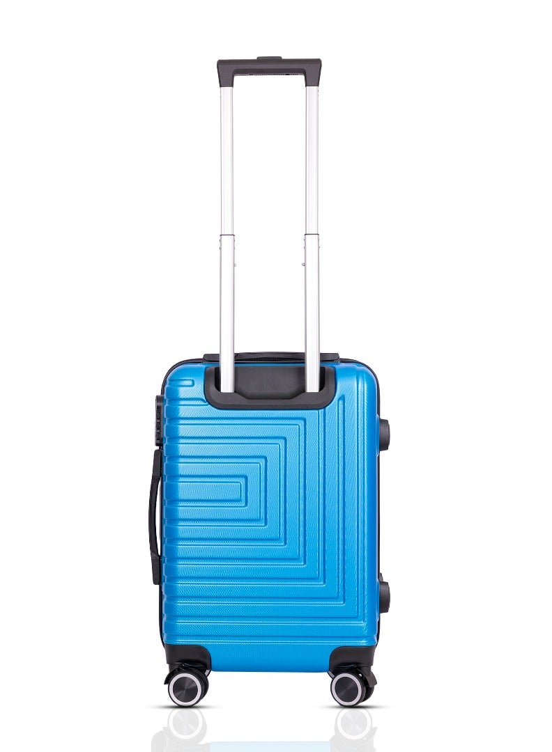 MNUK Pilgrimage Carry-on Luggage | Hardside Soft Handle Trolley with Universal Lock |Double 360° 4 Wheeler| Cabin-20 Inch, Blue - Image 3