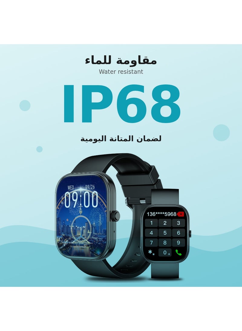 باروكس ساعة ذكية أنيقة S5 للشحن المغناطيسي، تدعم المكالمات، تتبع معدل ضربات القلب والنوم، متوافقة مع أندرويد وiOS (شاشة 2.01 بوصة) - Image 4