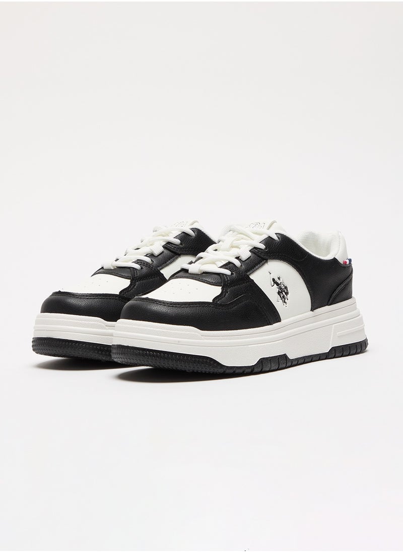 U.S. Polo Assn. Women's White Low-Top Sneakers - Classic Lace-Up Design, Comfortable Shoes for Everyday Wear  - Image 3