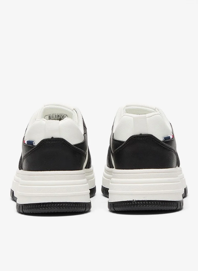 U.S. Polo Assn. White/Black Women's Low-Top Sneakers - Classic Lace-Up Design Shoes, Comfortable Shoes for Everyday Wear for Women | Best Price UAE