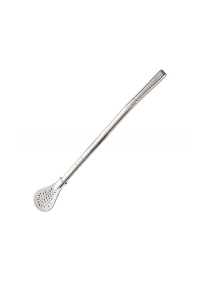 Generic - 304 Stainless Steel Straw Spoon Detachable Coffee Milk Tea Mixing Mate Tea Spoon Detachable Stainless Steel Straw Filter Spoon-Color:Black-Specifications:Removable (scoop Head) 21cm Long - Image 1