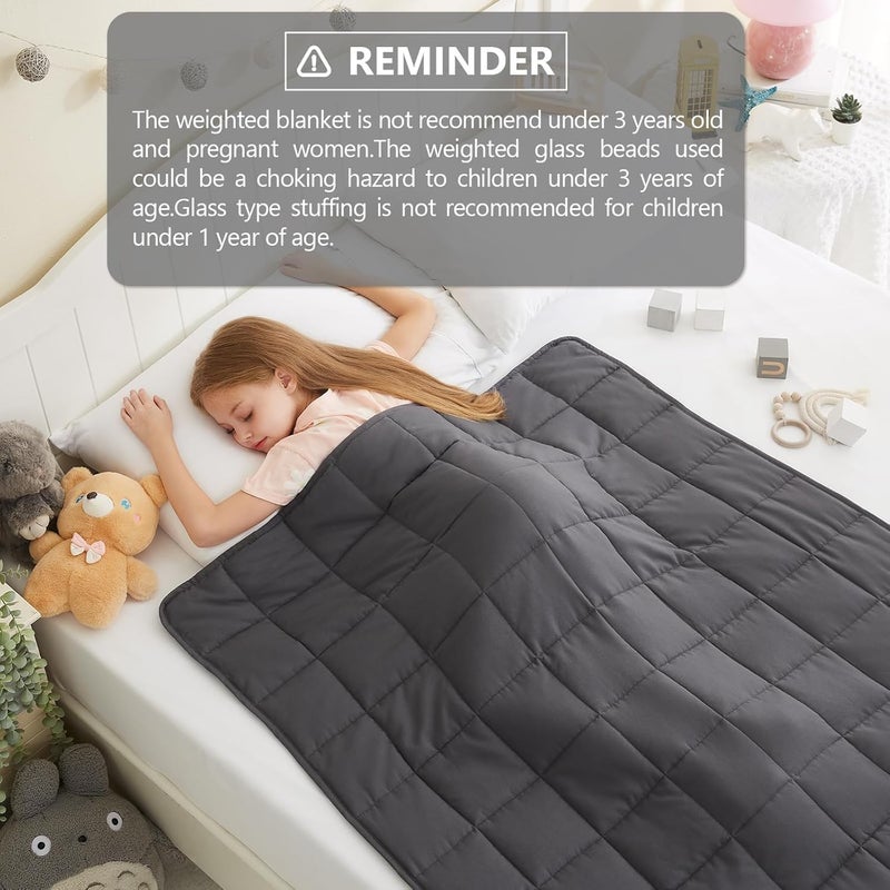 COZI Weighted Blanket for Kids (2.3KG, 92cm x 122cm, Grey) Cooling Heavy Blanket for Sleeping Perfect for 18-27KG, Soft Blanket for Toddlers with Premium Glass Beads for All-Season Summer Fall Winter - Image 4