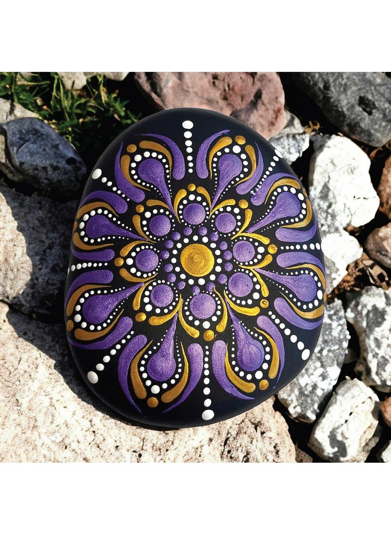 Hinkler Craft Maker Paint Your Own Metallic Rocks - DIY Rock Painting Kit includes 4 metallic paints,2 acrylic paints, 2 dotting tools, a paintbrush, 2 styluses, and 24-page book, Metallic Paints, Custom Rock Art, Decorative Stones - Image 4