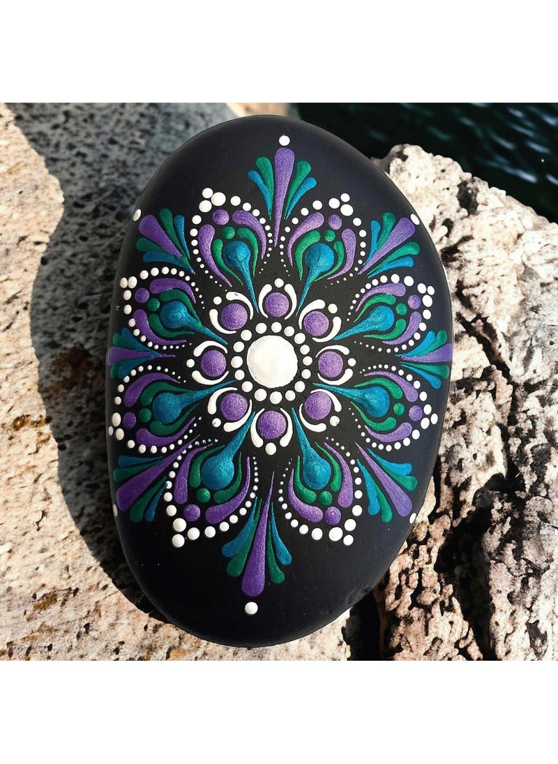 Hinkler Craft Maker Paint Your Own Metallic Rocks - DIY Rock Painting Kit includes 4 metallic paints,2 acrylic paints, 2 dotting tools, a paintbrush, 2 styluses, and 24-page book, Metallic Paints, Custom Rock Art, Decorative Stones - Image 5