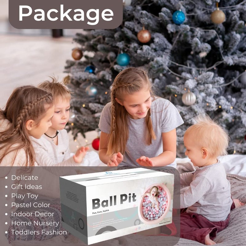 Wonder Space Deluxe Kids Round Ball Pit  Premium Handmade Kiddie Balls Pool  Soft Indoor Nursery Baby Playpen  Ideal Gift Play Toy for Children Toddler Infant Boys & Girls (Champagne) - Image 5