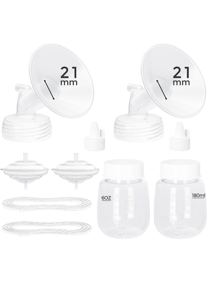 Paruu Pump Parts Compatible with Spectra S1/S2/9 Plus, Not Original Accessories, Full Set Replacements Include 21mm Flanges, Valves, Backflow Protectors (Duckbills Included), Tubings and Bottles - Image 1