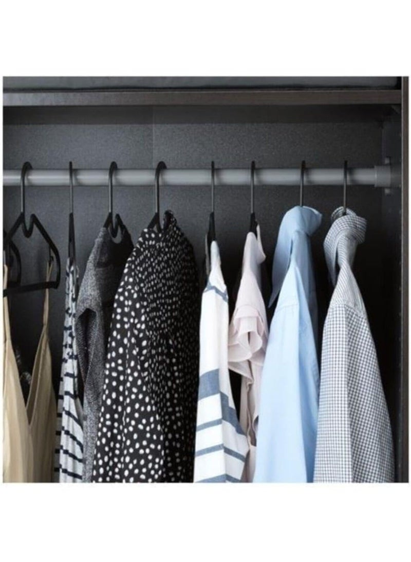 Festive Gallery Plastic Hangers, Black Plastic, Tubular Design, Space-Saving, Closet Organization, Lightweight Clothes Hangers, 39 Centimetres Pack of 30Pcs - Image 2