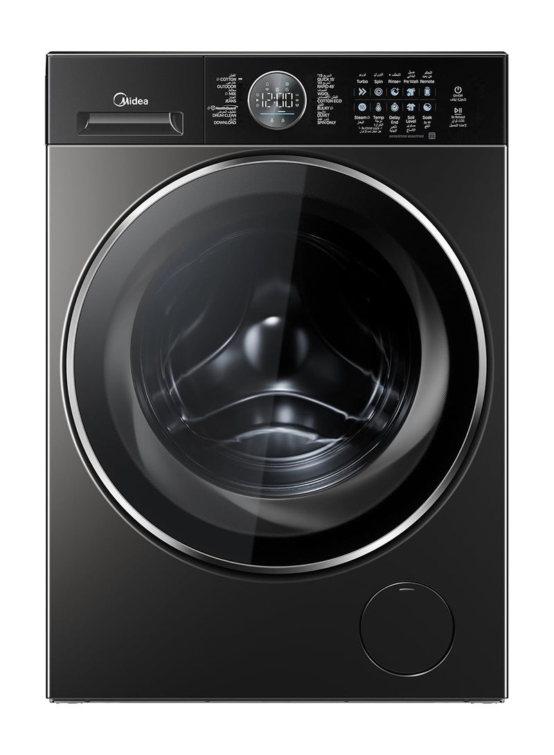 Midea 10KG Front Load, Flat Elegant Design, Washing Machine with Lunar Dial, 1400 RPM, Smart, 14 Programs, Fully Automatic Washer, Digital LED Display, BLDC Inverter, Wi-Fi Connectivity 10 kg MF210W100WB/T-GCC Titanium - Image 1
