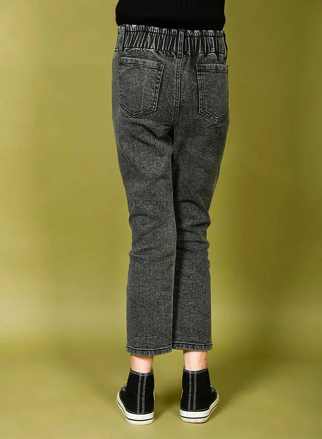 LILPICKS Paper Bag Waist Slim Fit Jeans by Styli